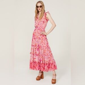 Misa Los Angeles Pink Floral Maxi Dress